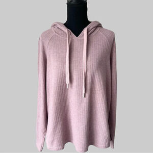 Shambhala Pink Waffle Knit Sweatshirt Hoodie